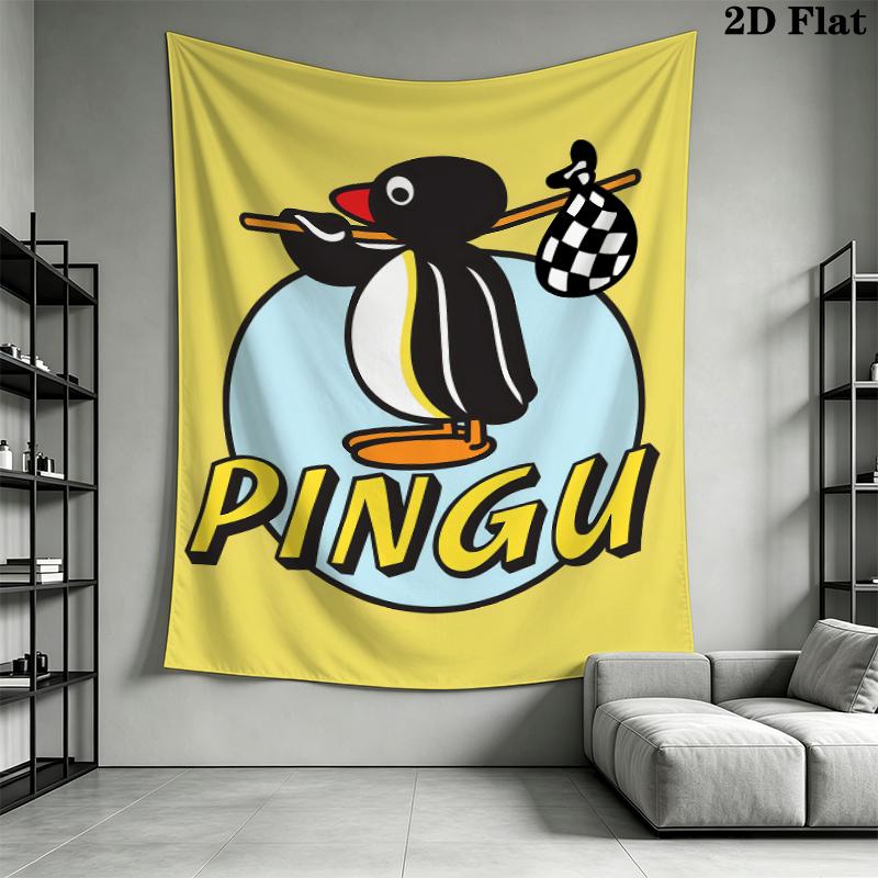 PINGU Wall Tapestry Aesthetic Wall Hanging Printed Fabric Blanket Decorative Tapestries for Bedroom Living Room Home Decor