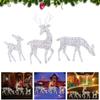 2D LED Lighted Deer Family Figurine Christmas Outdoor Yard Reindeer Light Decoration for Garden Lawn Decor