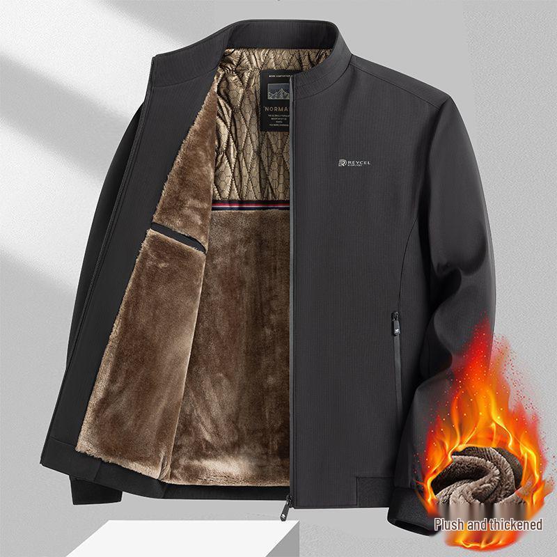 Spring & Autumn Stand-up Collar Jacket for Middle-Aged Men: Versatile Lightweight Business Casual Coat