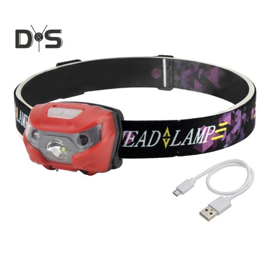 Налобный фонарь с датчиком наружного освещения и регулируемым оголовьем, супер яркий, водонепроницаемый, перезаряжаемый через USB, легкий светодиодный налобный фонарь для ночной рыбалки и бега