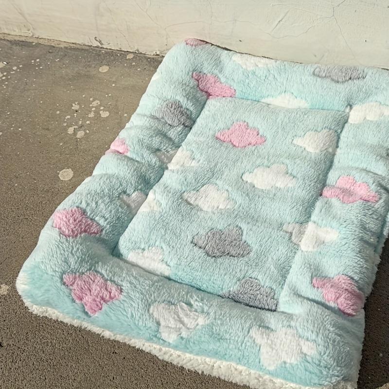 1pc Cozy & Cute Animal-Themed Pet Mat - Soft, Warm Polyester Sleeping Pad for Dogs, Cats, Rabbits - Winter Comfort with Playful Bones, Paw Prints