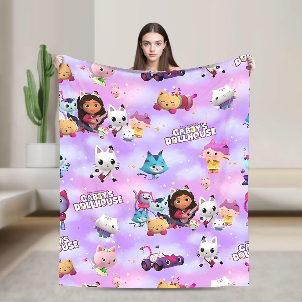 G-gabbys Dollhouse Fun Flannel Blanket Super Warm Bedding Throws for Couch Bed Travel Office Aesthetic Bedspread Sofa Bed Cover