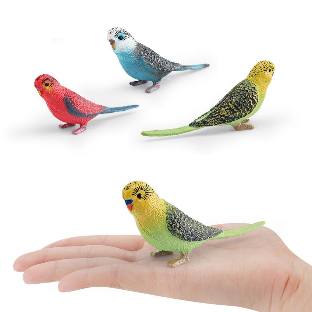 Simulation Parrot Figurine Bird Animal Sculpture for Micro Landscape DIY Landscaping Bath Toys Party Favors Cake Toppers