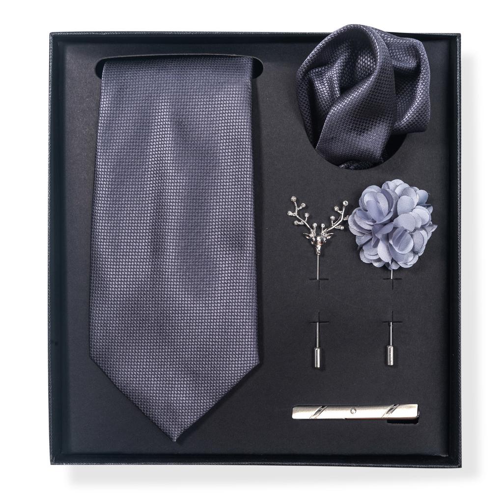 Галстук мужской Trend Net Color Striped Cashew Nut Tie 6-Piece Gift Box Square Scarf Clip Gallage Set