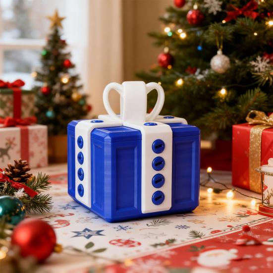 Annoying Gift Box with Screws Christmas Puzzle Present Box Prank Case Home Office Bookshelf Desktop Decoration Ornament Joke Gag Gift