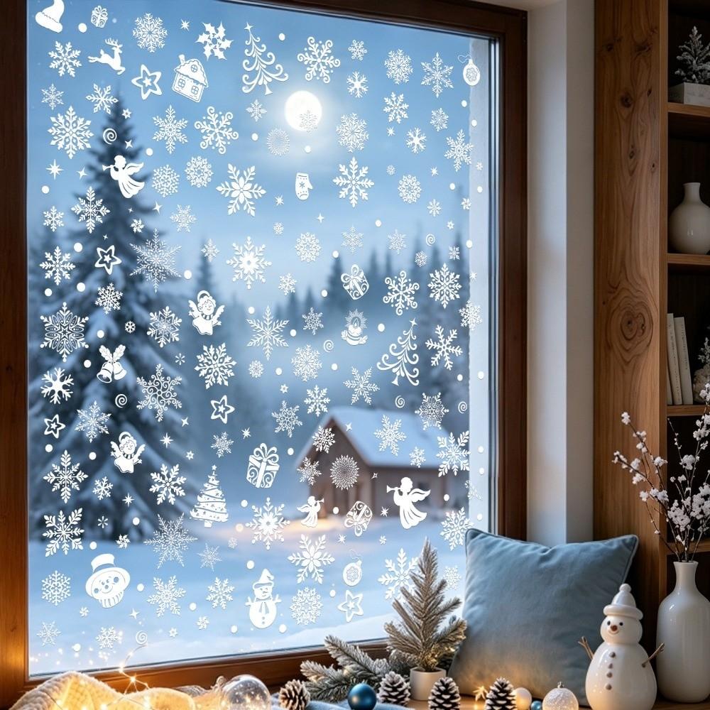 Waterproof Glass Window Sticker Removable Static Xmas Party Door Stickers Festive Decorations