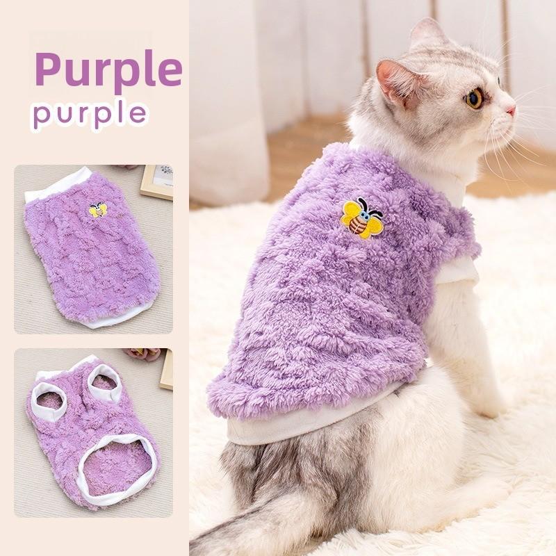 Soft cozy cat clothes autumn winter warm fleece sweatshirt for small dogs Puppy Kitten jacket coat pet Sphynx costume sweater