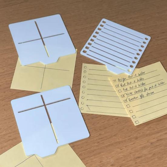 Держатель для липких заметок с трафаретом 3x3 Диспенсер для блокнотов с шаблонами для рисования линий Многоразовый органайзер для заметок для списков дел Домашний офис