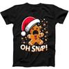 Gingerbread Oh Snap Christmas Funny Gift Tee Black T Shirt 267