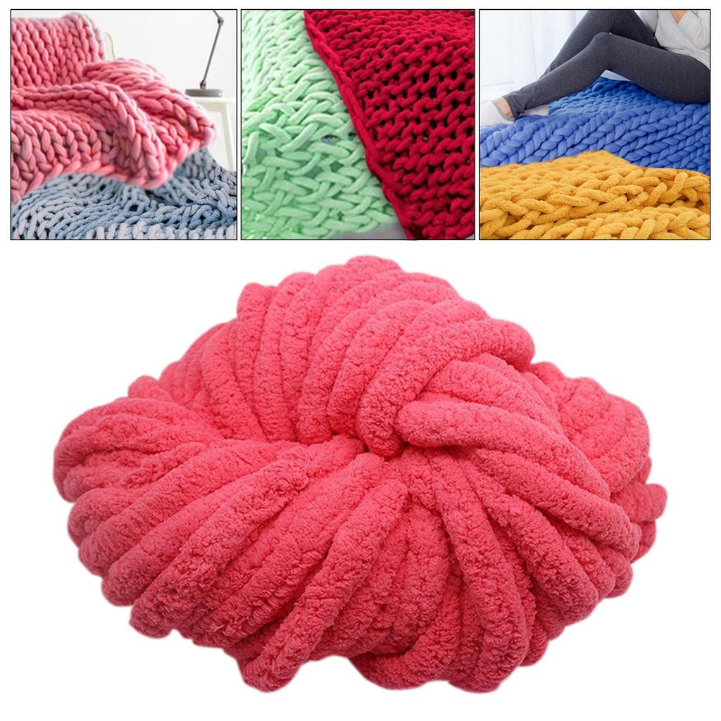 Толстая пряжа синель, моющаяся, мягкая, плюшевая пряжа, гигантский калибр 7, объемная пряжа для ручного вязания, одеяла, шарфа, поделок, вязания крючком