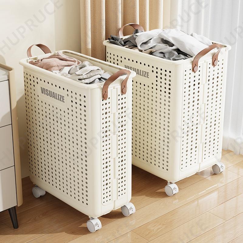Foldable Laundry Basket Hamper with Casters for Washing Clothes