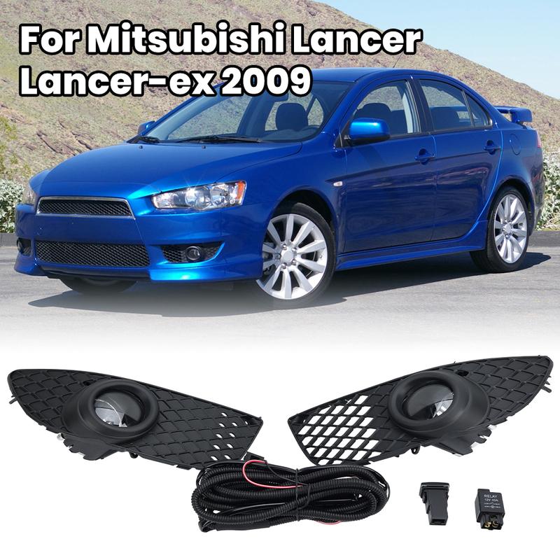 Fog Lights for Mitsubishi Lancer Lancer-ex 2008-2013 Led Halogen Headlight Foglight Cover Frame Grill Bezel Harness Switch Kit