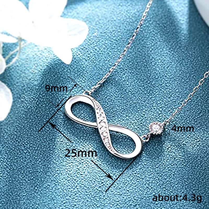 Simple Collarbone Necklace, Endless Love Valentine'S Day Girlfriend Gift, Eternal Symbol Exquisite Necklace