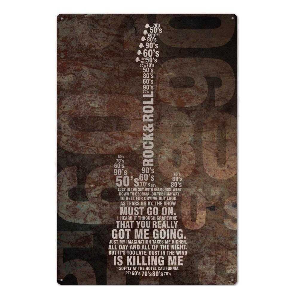 Оловянная вывеска в стиле рок-н-ролл, винтажная металлическая табличка, металлический винтажный металлический плакат, ретро-рок, Настенный декор для бара, паба, клуба, мужская пещера 20x30