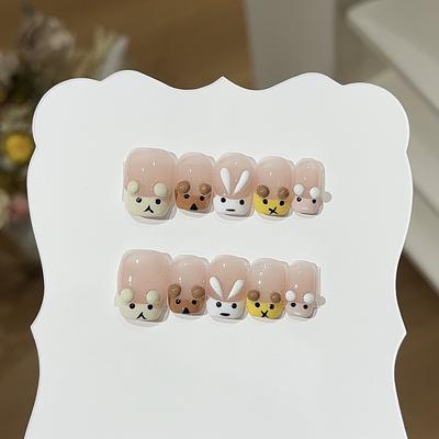 Милая милая телесная короткая броня с граффити, кролик, собака, трехмерная ручная броня