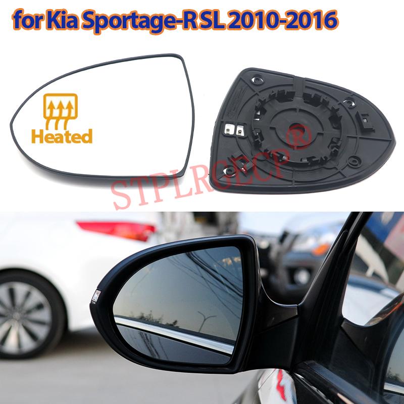 Verre de rétroviseur chauffant de remplacement pour voiture, avec plaque, pour Kia Sportage-R Sportage SL 2010-2016
