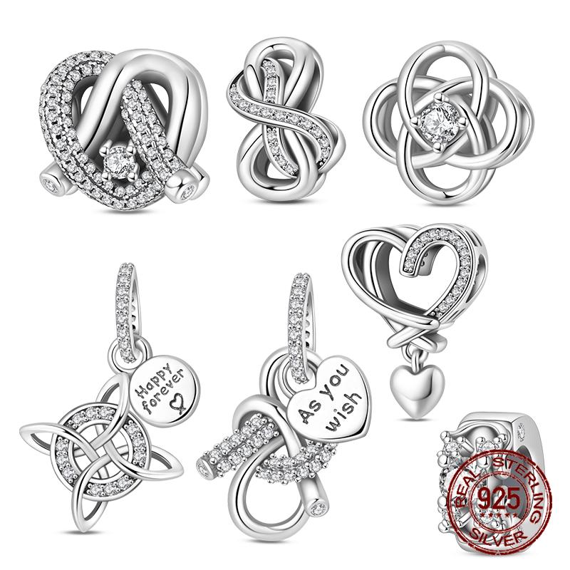 Copper Möbius Loop True Love'S Knot Charms Celtic Hercules Knot Bead Pendant Fit Original Bracelet Necklace Jewelry