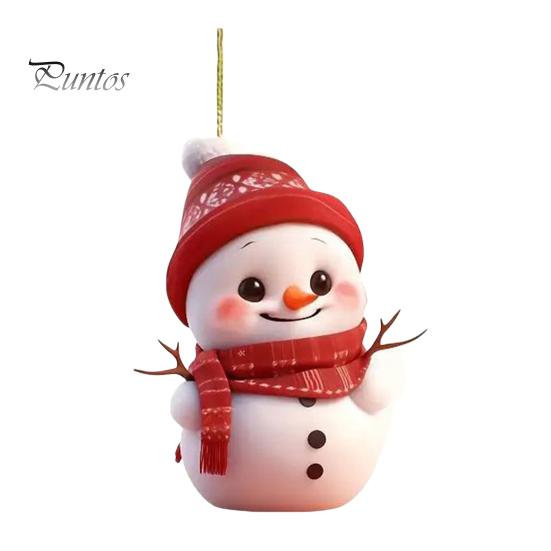 Подвеска в виде оленя Санта-Клауса, праздничная рождественская елка, подвесное украшение, акриловое мультяшное украшение в виде Санты для брелоков, сумок на окна