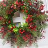 Christmas Wreath Artificial Red Berries Eucalyptus Wreath Christmas Decoration Living Room Wall