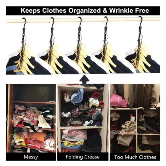8 шт. вешалок для одежды с поворотным крючком на 360 градусов, с высокой грузоподъемностью, складные вешалки