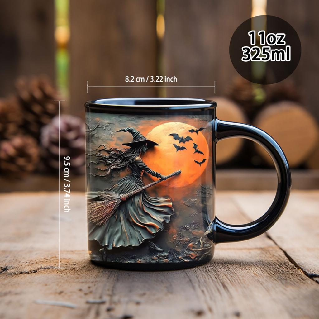 Halloween 3D Witch Mug Ceramic Coffee Cup With Spooky Design Halloween Gift Coffee Cup For Party Decor Gift