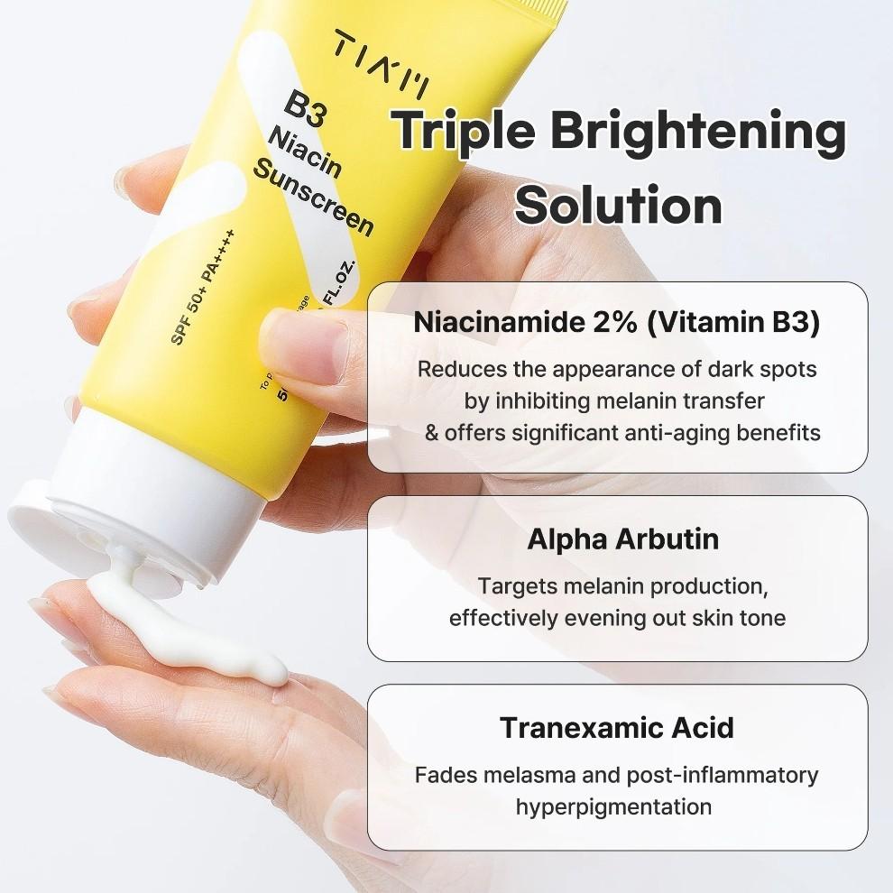 TIAM B3 NIACIN SUNSCREEN, 50mL | SPF50+ PA++++, Non sticky
