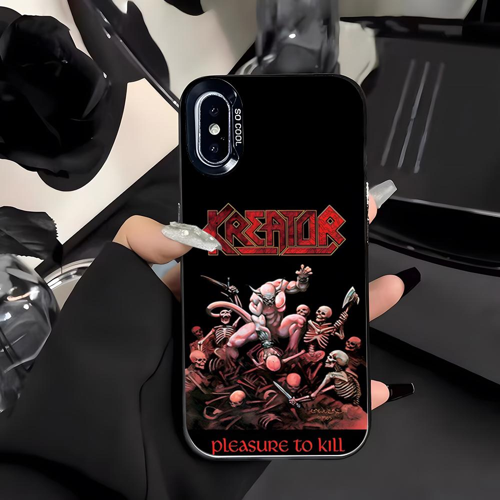 Чехол для телефона Rock Band-K-Kreators для IPhone 17 Air 16 E 15 14 Plus 13 12 11 Pro Max Цветной Серебристый Чехол
