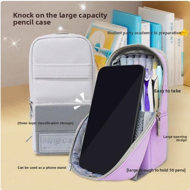 Kokuyo Phone Stand Pencil Case Large Capacity Organizer For Students And Office