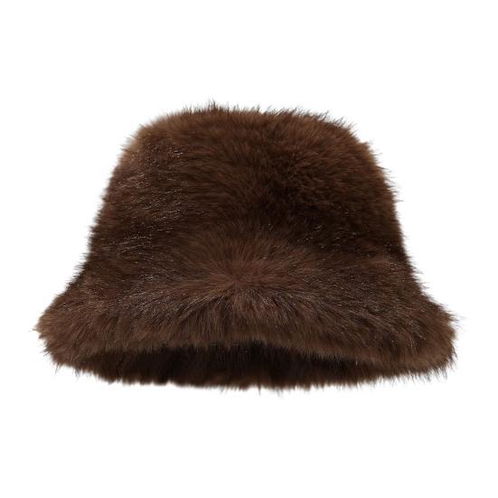 Зимняя шапка-ведро однотонная утолщенная мягкая плюшевая теплая