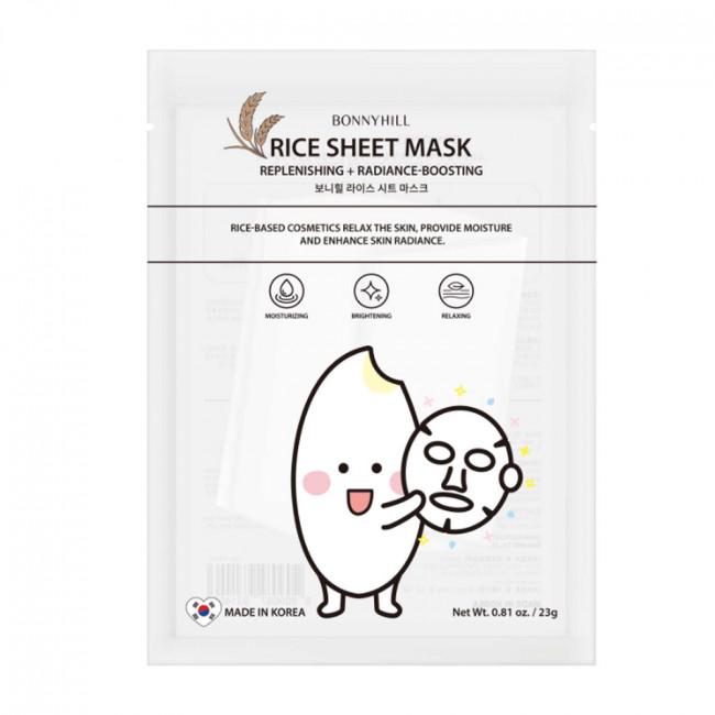 BONNYHILL ЛИСТОВАЯ МАСКА: RICE / HEARTLEAF / STRAWBERRY COLLAGEN, Увлажнение, Корейская косметика, Kbeauty, образец