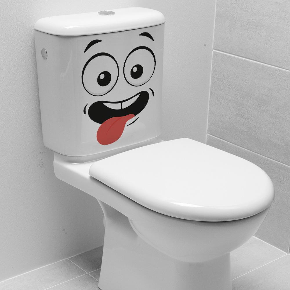 Shang Yi 3D Smiling Face PVC Toilet Sticker - Waterproof & Moisture-proof Decor.