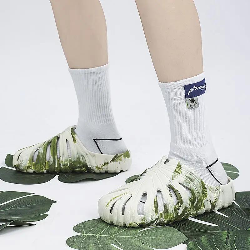 Дырчатые сандалии мужские уличные пляжные туфли на платформе дешевая ликвидация Y2k забавные высококачественные летние шлепанцы из ЭВА для мужчин