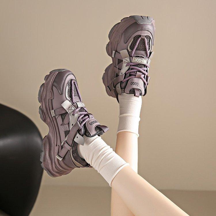 Mesh Dad Shoes Women's Platform Muffin Spring 2025 New Versatile Small Height Increase Casual Women's Shoes