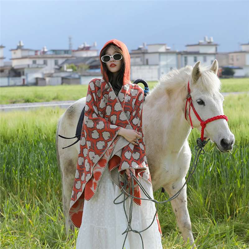 Дышащая, теплая и универсальная домашняя, осенне-зимняя женская шаль для путешествий, толстый плащ, одеяло с кондиционером