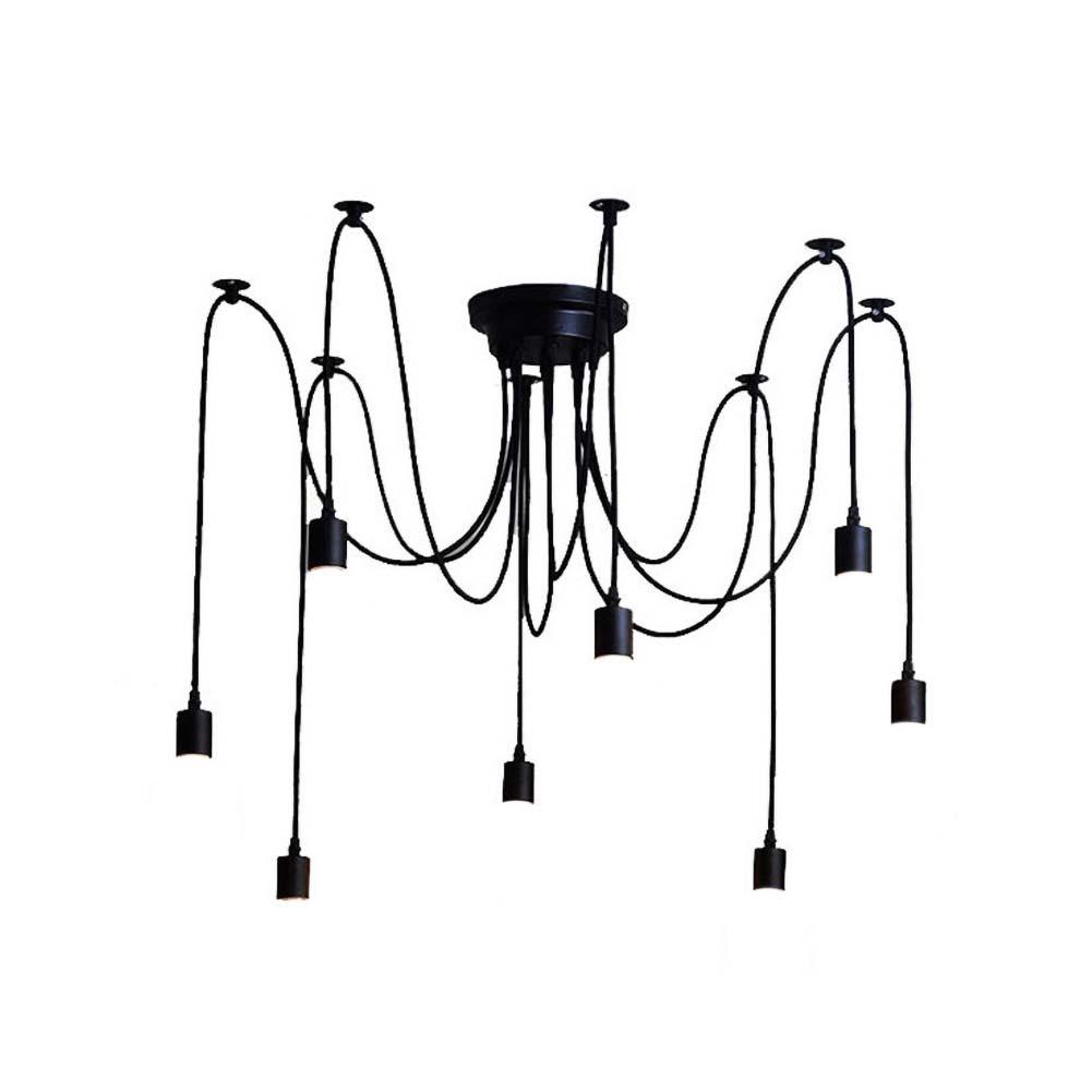 Мода Ретро E27 Творческая домашняя мебель Украшение Черное потолочное освещение