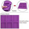 3 Pcs Rectangle Silicone Molds, 6-cavity Cake Baking Pans, Biscuit Chocolate Ice Cube Soap Trays - Pink, Blue, Purple