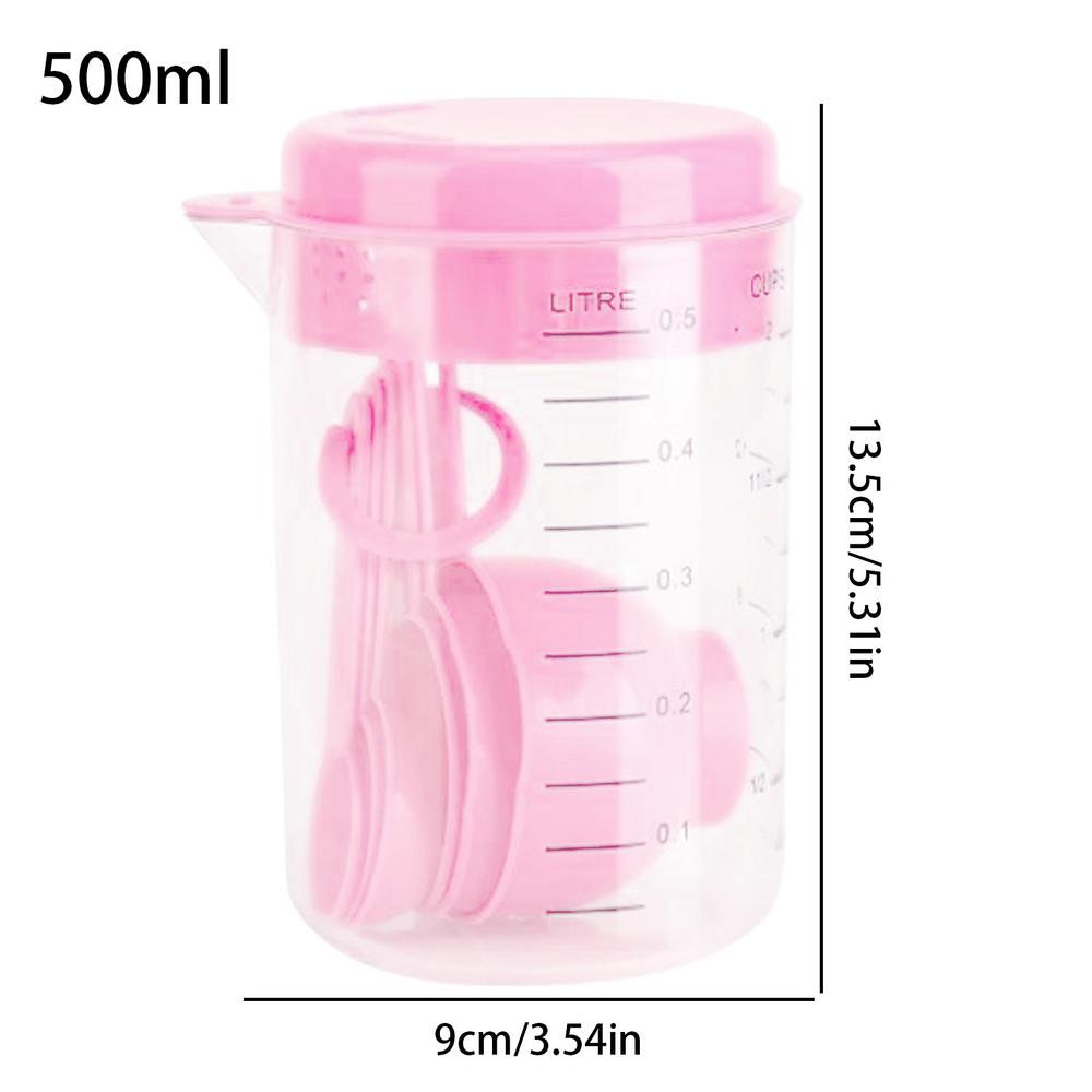 Measuring spoon measuring cup set with scale Baking Tools Kitchen Flour Measuring Spoon 1pcs 500ML measuring cup 6pcs spoons