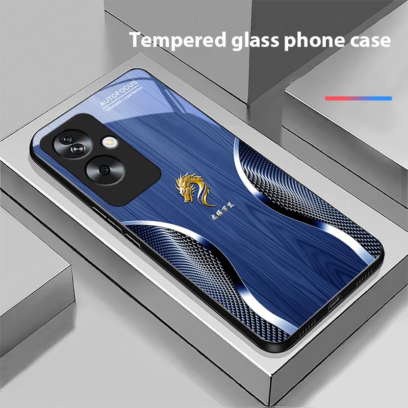 Деревянный Дракон Черный Для Oppo A79 5G 58 78 74 60 4G Reno 11F Realme GT 6 11 Note 50 10 C55 X2 Закаленное Стекло Черный Чехол для Телефона