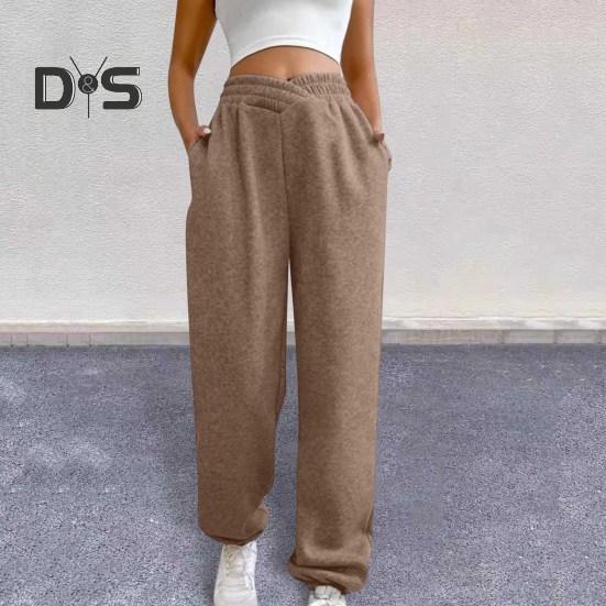 Женские спортивные штаны с высокой талией, свободные спортивные штаны с карманами, кроссоверы, спортивные штаны, удобные брюки для тренировок