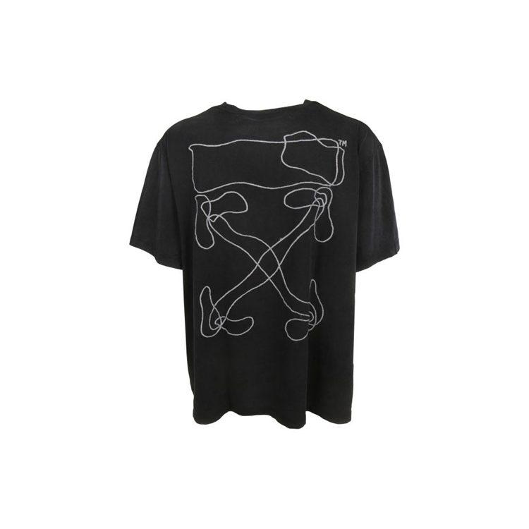 OFF WHITE Свободная футболка с вышивкой абстрактных стрелок OMAA038F191850111001