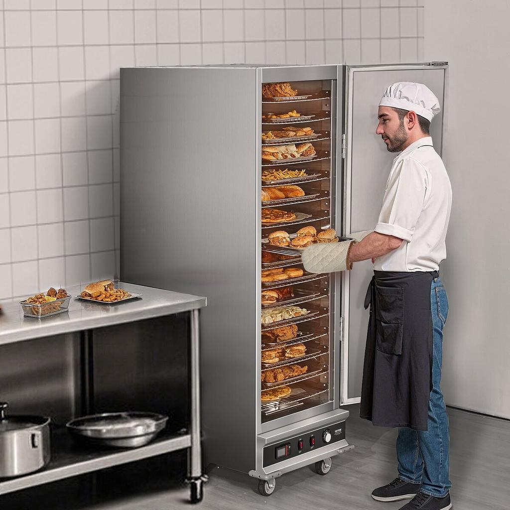 Hot Box Food Warmer 16-Tier Concession Warming Cabinet with Water Tray