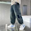 Spring and Autumn Boys' Jeans Children's Pants Loose Medium and Large Children's Jeans