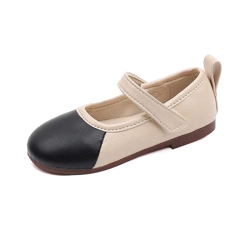 Сладкие шикарные туфли принцессы для девочек, детская модная обувь на плоской подошве, лоскутное сочетание цветов, для вечеринки, свадьбы, шоу, детские мягкие элегантные танцевальные туфли