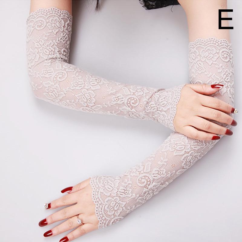 1 Pair Driving Gloves Summer Cuff Sunscreen Women Lace Gloves Ladies Anti-UV Long Arm Covered Scar EMA