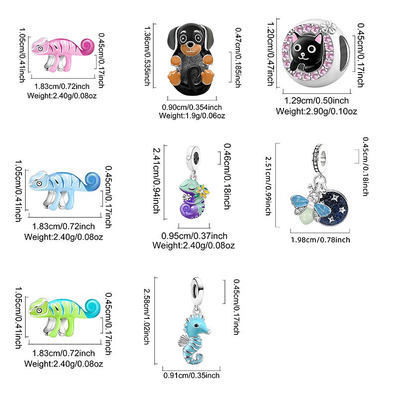 Copper Dachshund Luminous Lizard Black Cat Charms Bead Fit Diy Bracelet Bangle Making Gift Of High Quality Jewelry