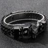 Мужские браслеты из нержавеющей стали с волчьими головами шириной 12 мм, двухслойный браслет-цепочка Franco Link для мужчин, украшения в стиле панк с подарочным пакетом