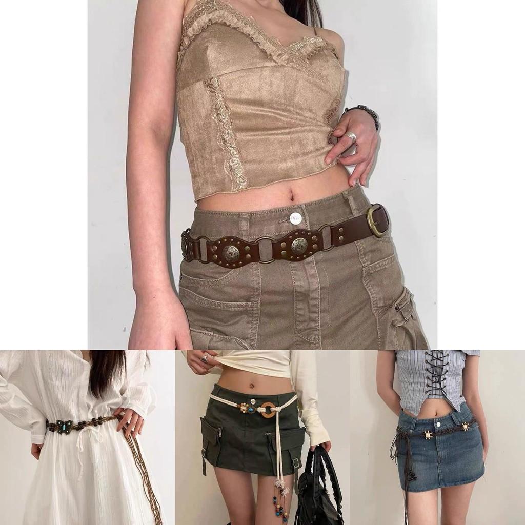 Bohemian Blue Butterfly And Circle Tassel Waist Chain Featuring Unique Decorative Elements