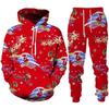 New Fashion 3D Print Personality Christmas Hoodie Sweatshirts Pants Set Men Happy Year Leisure Clothing Y2k Tops Streetwear