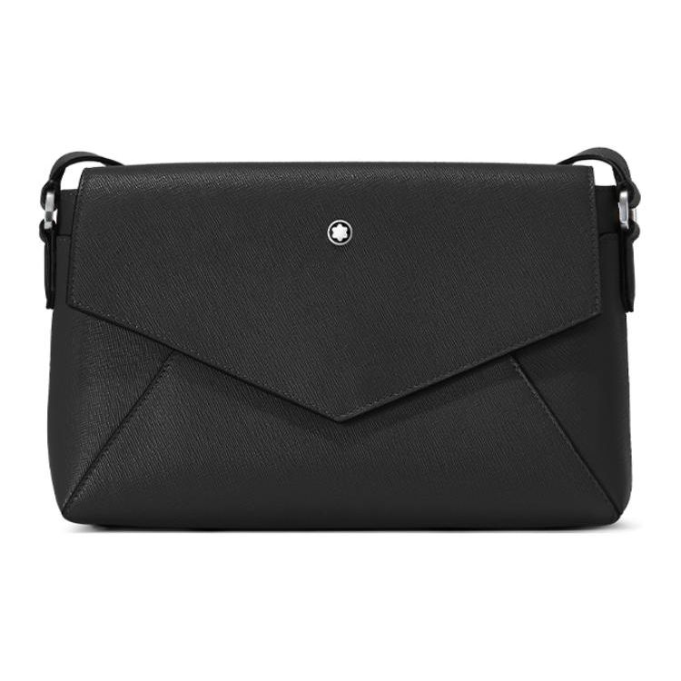 Montblanc Artisan Series Hexagonal White Star Logo Flap Closure Leather Shoulder Crossbody Bag Men bags Classic-Black MB198111