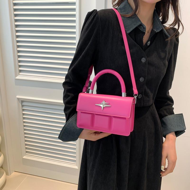 Stylish Black Pu Mini Handbag For Women With Lock Closure And Casual Design